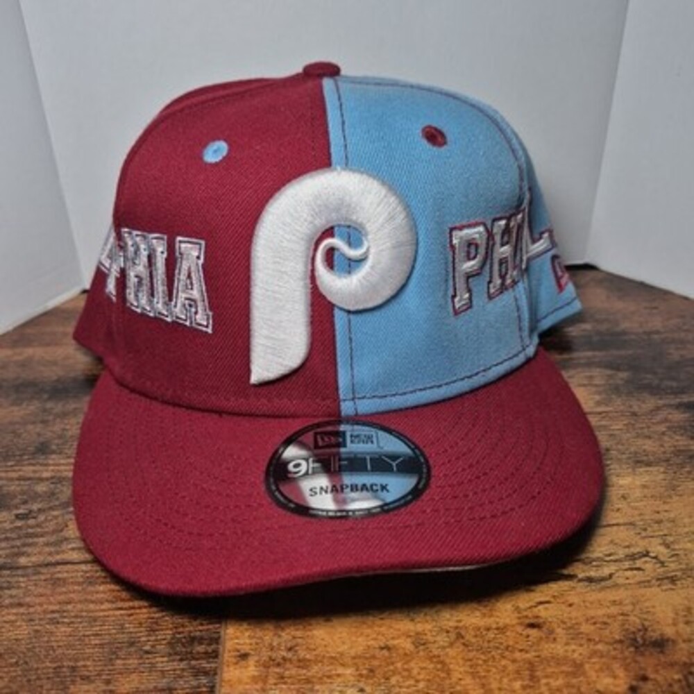 New Philadelphia Phillies New Era Snapback Hat Team Split 9FIFTY Cooperstown MLB